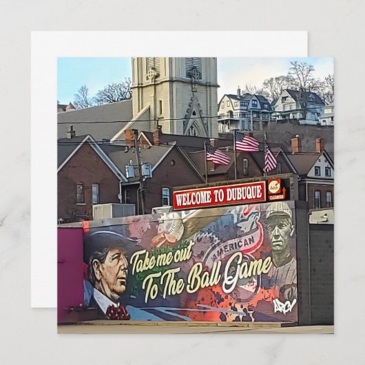 アメリカの旗を持つアイオワのドゥブケへようこそ (正面/裏面)