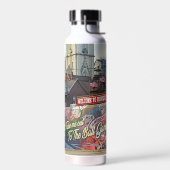 アメリカの旗を持つアイオワのドゥブケへようこそ ウォーターボトル (左面)