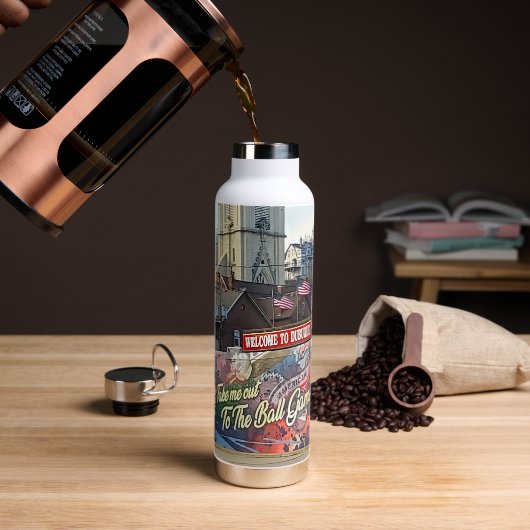 アメリカの旗を持つアイオワのドゥブケへようこそ ウォーターボトル (コーヒー)