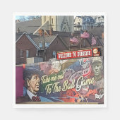 アメリカの旗を持つアイオワのドゥブケへようこそ スタンダードランチョンナプキン (正面)