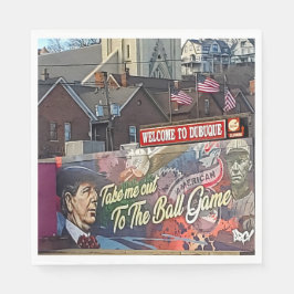 アメリカの旗を持つアイオワのドゥブケへようこそ スタンダードランチョンナプキン