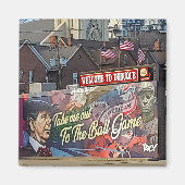 アメリカの旗を持つアイオワのドゥブケへようこそ マグネット (正面)