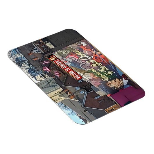 アメリカの旗を持つアイオワのドゥブケへようこそ マグネット (右側)