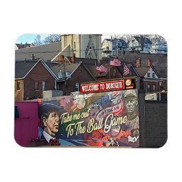 アメリカの旗を持つアイオワのドゥブケへようこそ マグネット