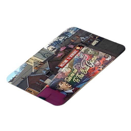 アメリカの旗を持つアイオワのドゥブケへようこそ マグネット (左側)