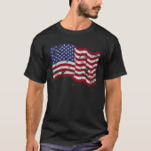 アメリカの旗を振る-動揺して Tシャツ (正面)