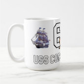 アメリカの旗艦，USS CONSTELATION MUG AMERICA コーヒーマグカップ (左)
