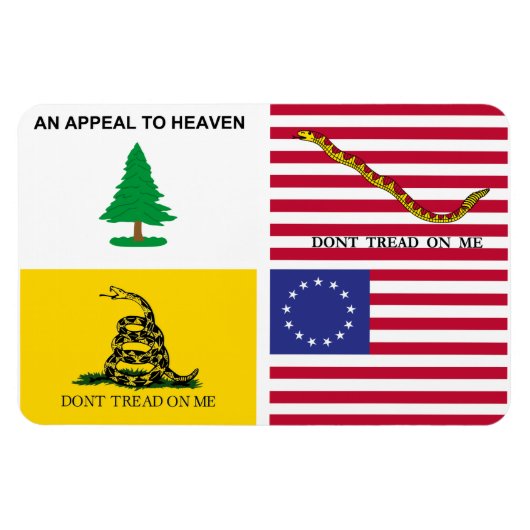 アメリカの旗革命 マグネット (横)