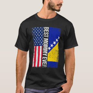 アメリカの旗 & ボスニア・ヘルツェゴビナの旗 ベストマミー Tシャツ