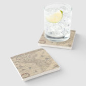 アメリカの早期地図(北・南アメリカ) ストーンコースター (横)