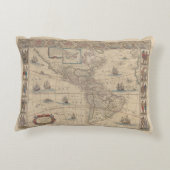 アメリカの早期地図(南アメリカと北アメリカ) アクセントクッション (裏面)
