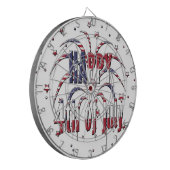 アメリカの星とストライプが7月4日に幸せ ダーツボード (正面左)