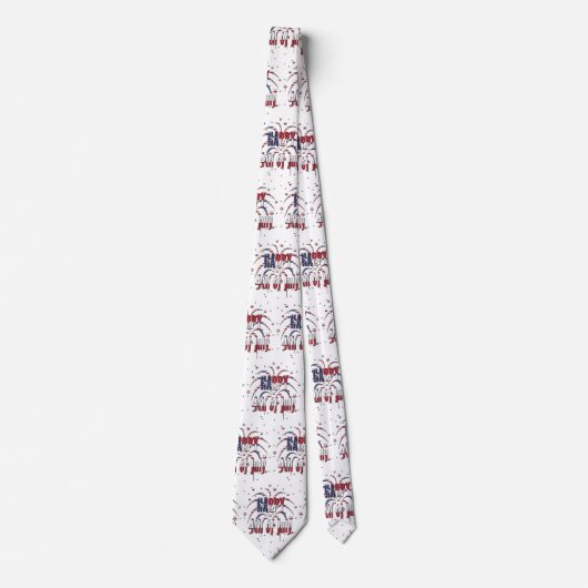 アメリカの星とストライプが7月4日に幸せ ネクタイ (正面)