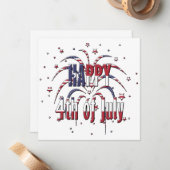 アメリカの星とストライプが7月4日に幸せ ノートカード (正面/裏面インサイチュ)