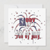 アメリカの星とストライプが7月4日に幸せ ノートカード (正面)