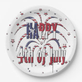 アメリカの星とストライプが7月4日に幸せ ペーパープレート (正面)