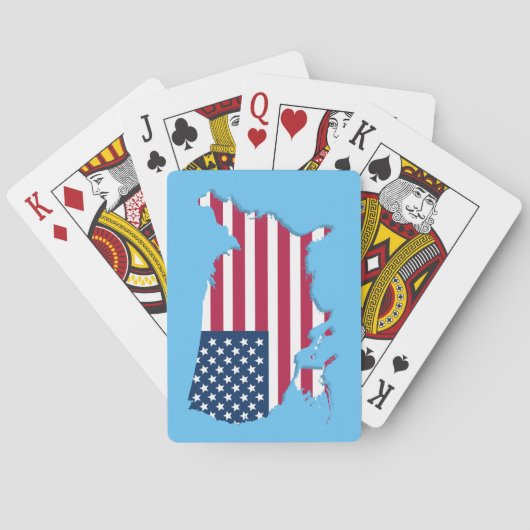 アメリカの星とストライプ国旗の赤白青 トランプ (裏面)