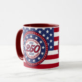 アメリカの星条旗と共に我が家を祝福 マグカップ (正面左)