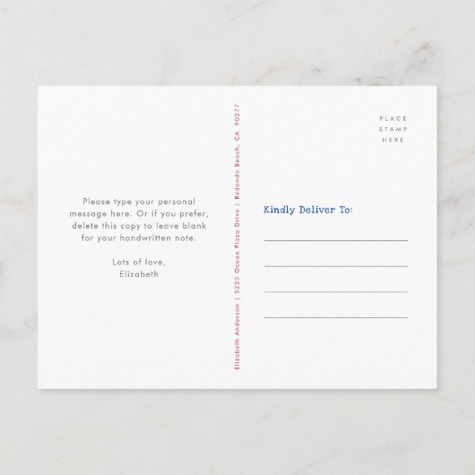 アメリカの星条旗　ありがとう ポストカード (裏面)