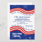 アメリカの星条旗 おかえり 軍人歓迎 招待状 (正面/裏面)