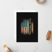 アメリカの星条旗 メンズ 愛国的な電気技工士 ギフト ノートカード (正面/裏面インサイチュ)
