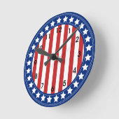 アメリカの星模様 ラウンド壁時計 (傾斜)