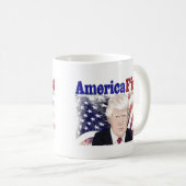 アメリカの最初のトランプの星とストライプ コーヒーマグカップ (正面右)