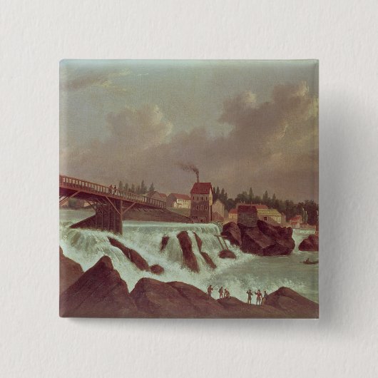 アメリカの最初の紡績工場 缶バッジ (正面)