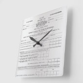 アメリカの最初所得税の型枠の銀製灰色の黒 スクエア壁時計 (傾斜)