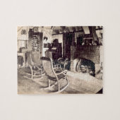 アメリカの木の掘っ建て小屋のインテリア、c.1880s (pho ジグソーパズル (横)