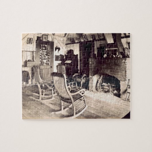 アメリカの木の掘っ建て小屋のインテリア、c.1880s (pho ジグソーパズル (横)