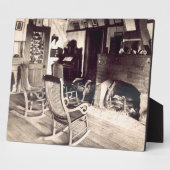 アメリカの木造の小屋のインテリア、c.1880s (pho) フォトプラーク (側面)