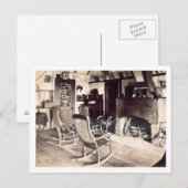 アメリカの木造の小屋のインテリア、c.1880s (pho) ポストカード (正面/裏面)