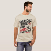 アメリカの未来は君の手に委ねられている – 賢明に投票する Tシャツ (正面フル)
