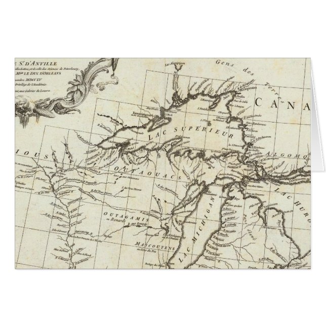 アメリカの村を描いたカナダの先住民地図 (正面横)