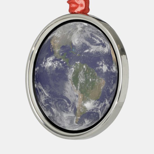 アメリカの東海岸に沿ったハリケーン「サンディ」。 メタルオーナメント (左)