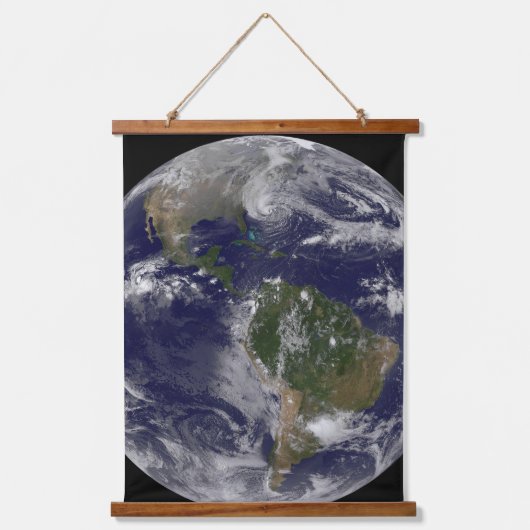 アメリカの東海岸に沿ったハリケーン「サンディ」。 吊り下げ型タペストリー (正面)