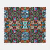 アメリカの柄。イカットシームレスプリント。インディアンデシ フリースブランケット (正面(横))