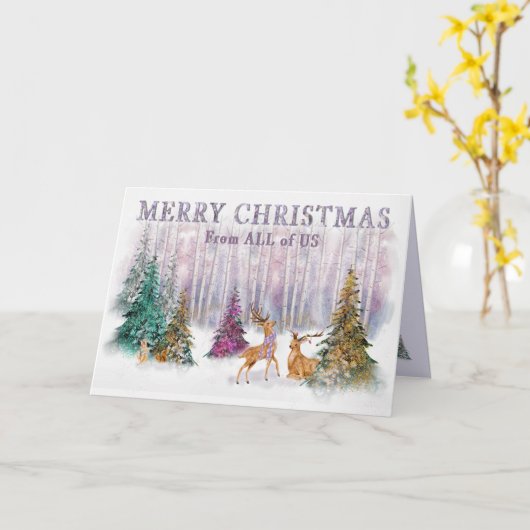 アメリカの森の野生動物カードからクリスマス カード (黄色い花)