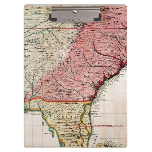 アメリカの植民地地図1733年 クリップボード (正面)