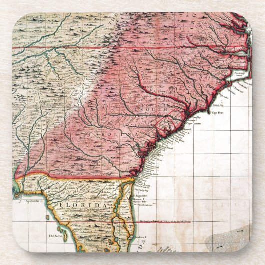 アメリカの植民地地図1733年 コースター (正面)