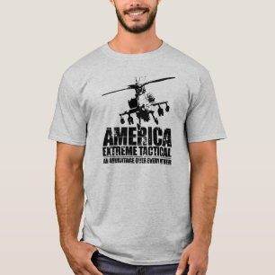アメリカの極度な戦術的-アパッシュのヘリコプター Tシャツ