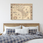 アメリカの歴史地図（北・南アメリカ） キャンバスプリント (インサイチュ (寝室))