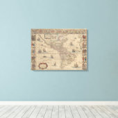 アメリカの歴史地図（北・南アメリカ） キャンバスプリント (インサイチュ (ウッドフロア))