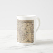 アメリカの歴史地図（北・南アメリカ） ボーンチャイナマグカップ (正面右)