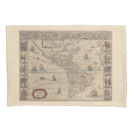 アメリカの歴史地図（南・北アメリカ） 枕カバー