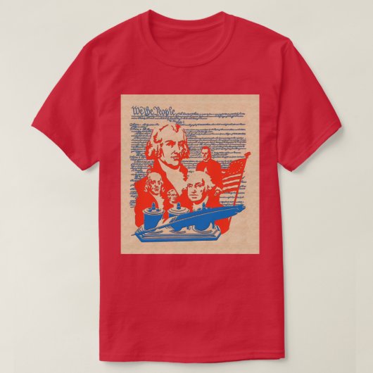 アメリカの歴史的人物たち「われら人民...」 Tシャツ (デザイン正面)