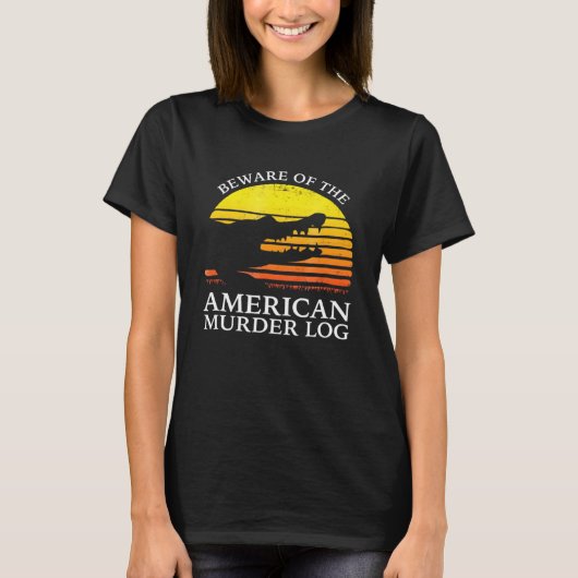 アメリカの殺人記録に注意する Tシャツ (正面)