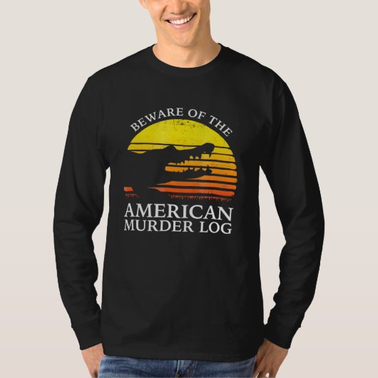 アメリカの殺人記録に注意する Tシャツ (正面)