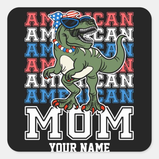 アメリカの母は7月4日の愛国心パーソナライズされた スクエアシール (正面)